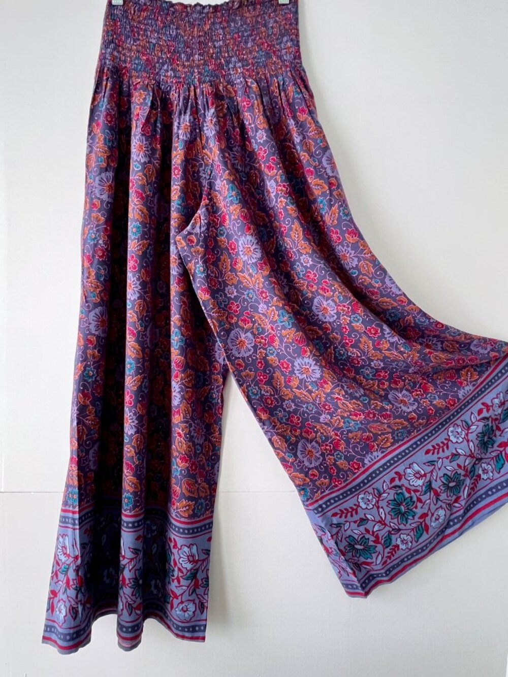 Natural Life Make A Move Wide-Leg Palazzo Pant - Fiona Border Indigo Size L. NEW
